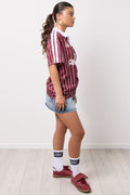 Burgundy Striped Soccer T-Shirt (1)