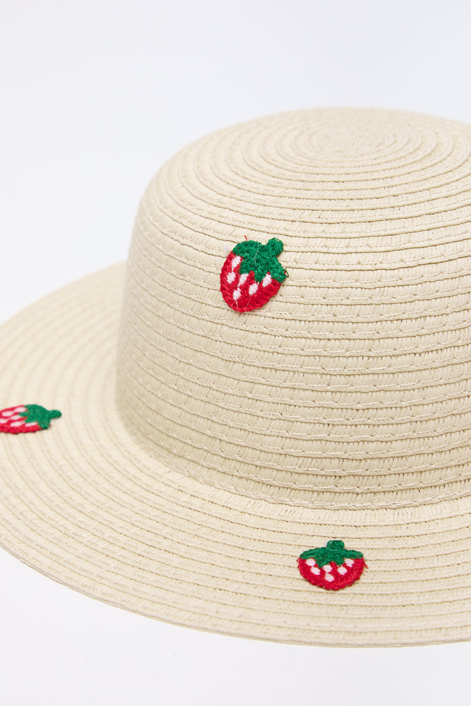 Strawberry Print Straw Hat (1)