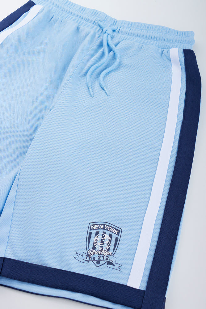 Blue Birdseye Sporty Shorts (1)