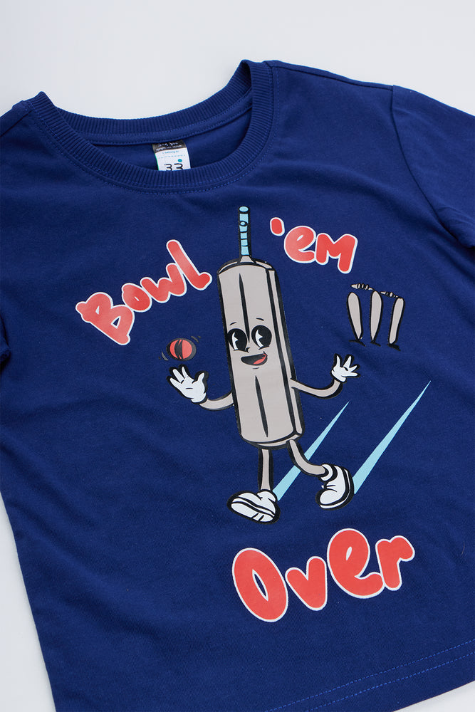 Navy Cricket Graphic T-Shirt (1)