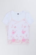 Floral Embroidered Layered Top