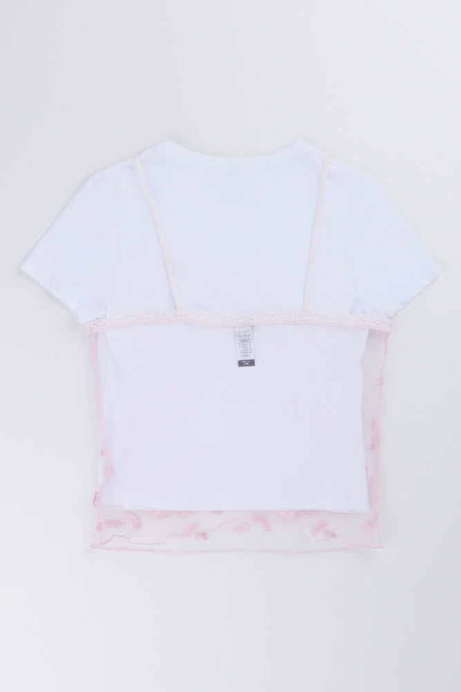 Floral Embroidered Layered Top (2)
