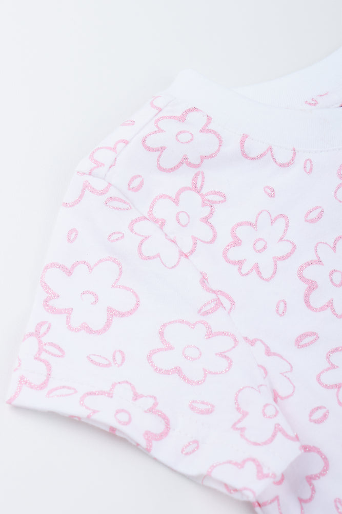 White Daisy Print T-Shirt (1)