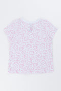 White Daisy Print T-Shirt (2)
