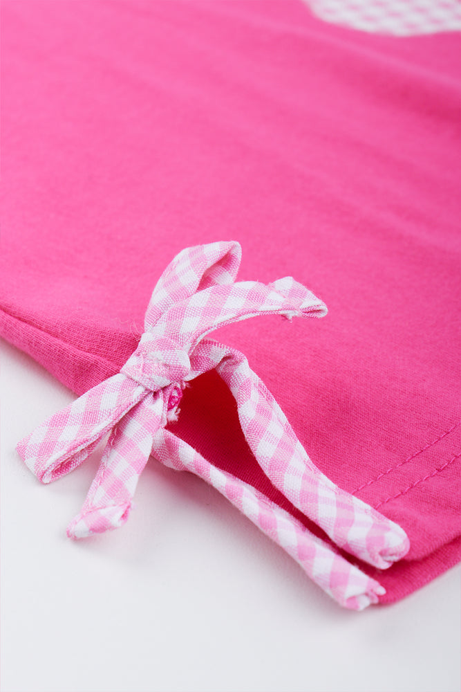 Cerise Bow Detail Boxy T-Shirt (2)