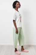 Matcha Graphic T-Shirt Capri Pyjamas (1)