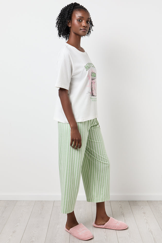 Matcha Graphic T-Shirt Capri Pyjamas (1)