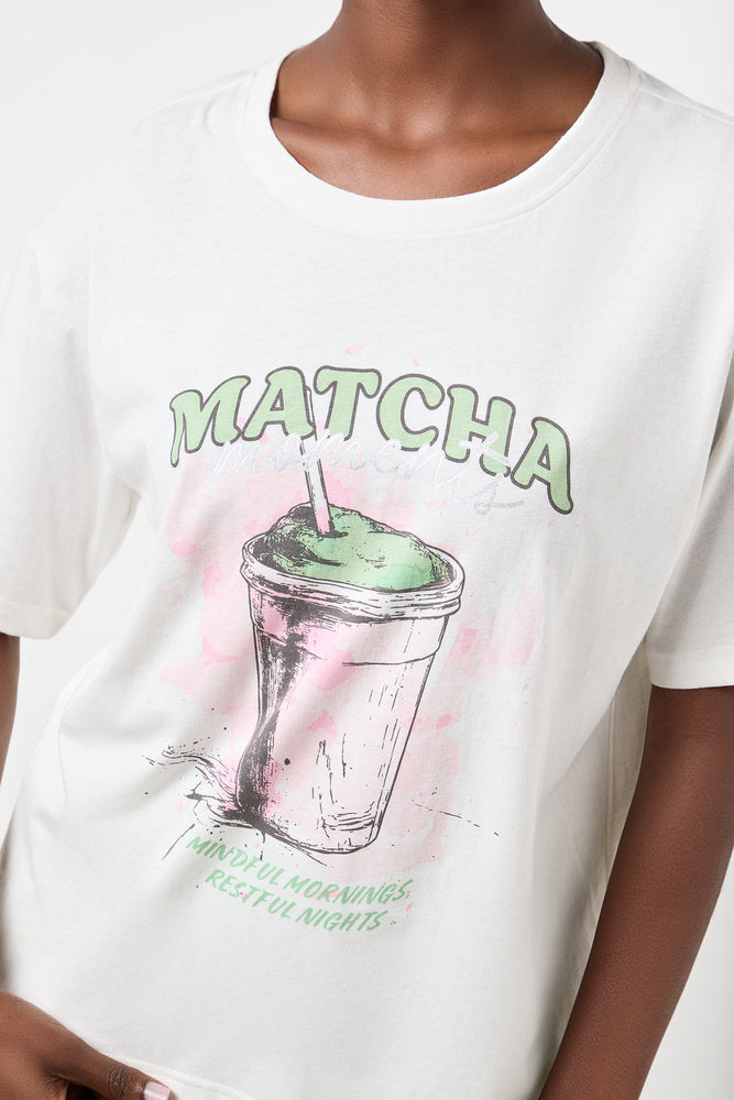 Matcha Graphic T-Shirt Capri Pyjamas (4)