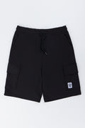 Black Knitted Cargo Shorts