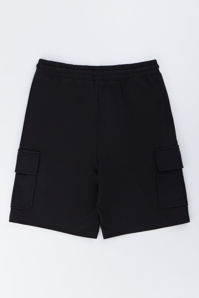Black Knitted Cargo Shorts (2)