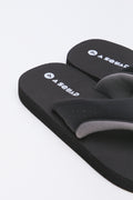 Black Embossed Padded Flip Flops (3)