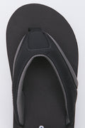 Black Embossed Padded Flip Flops (4)