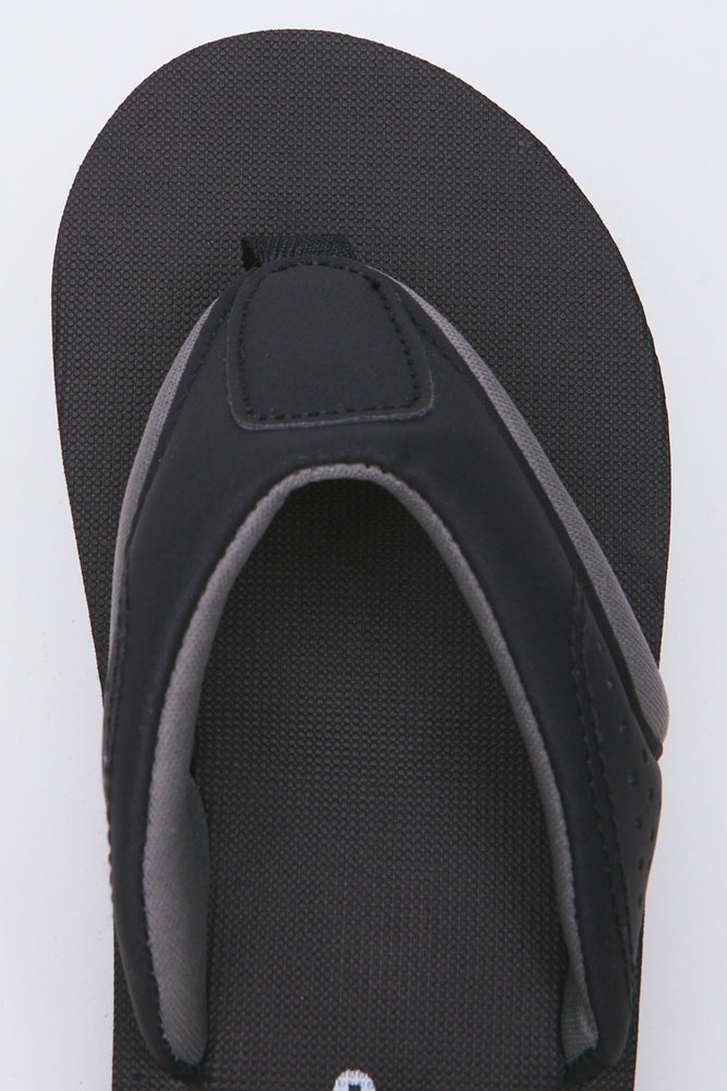 Black Embossed Padded Flip Flops (4)