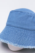 Blue Denim Frayed Bucket Hat (1)