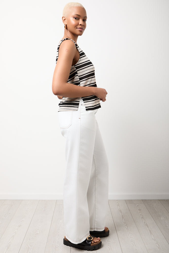 Striped Crochet Sleeveless Vest (1)