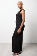 Black Sleeveless Crinkle Knit Vest (1)