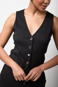 Black Sleeveless Crinkle Knit Vest (3)