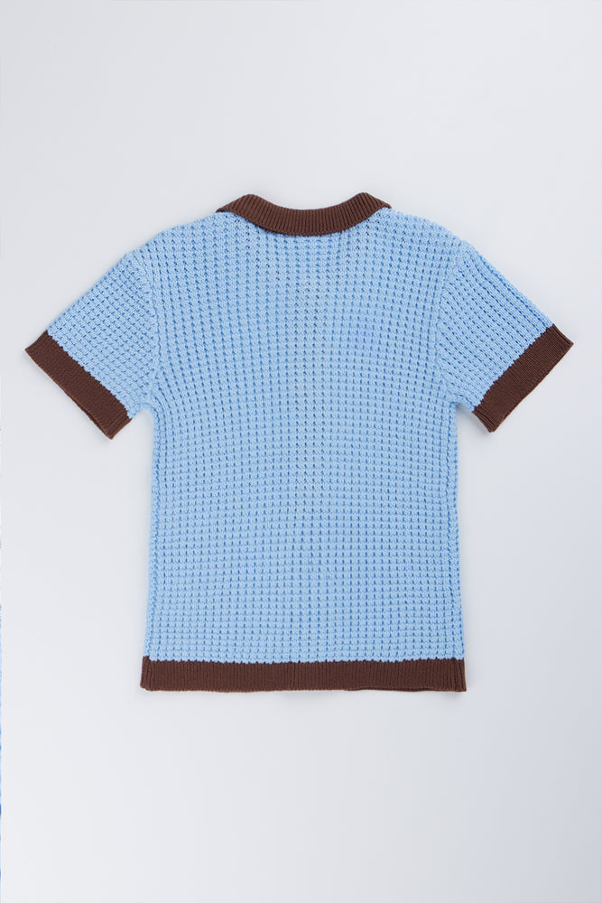 Blue Striped Knit Golfer (2)