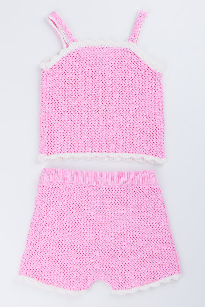 Pink Cherry Heart Knitwear Set (2)