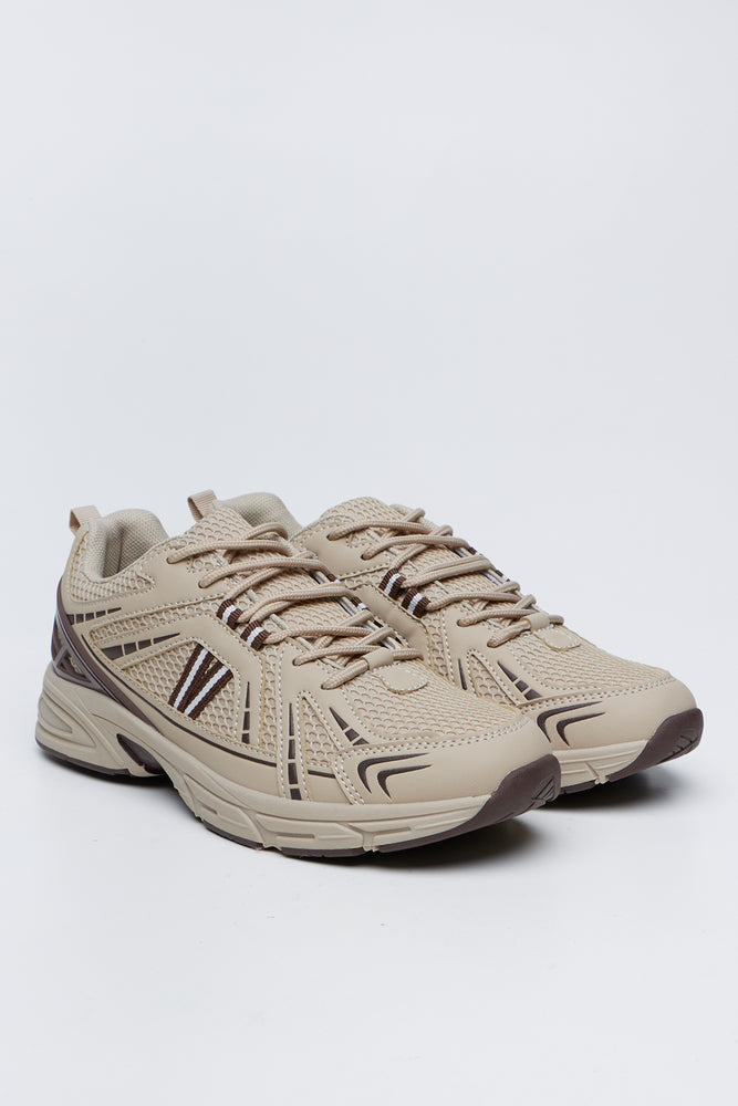 Beige Panel Detail Trainers