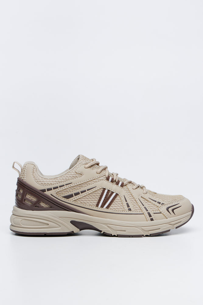 Beige Panel Detail Trainers (1)