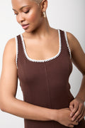 Brown Fit Flare Knitted Dress (3)