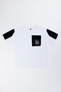White Contrast Pocket Crew Neck T-Shirt