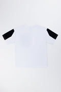 White Contrast Pocket Crew Neck T-Shirt (2)