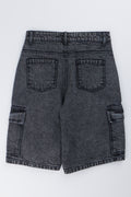 Grey Denim Cargo Jort Shorts (2)