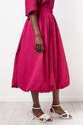 Magenta Bubble Hem Maxi Skirt (1)