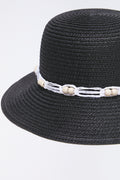 Black Straw Hat With Beads (1)