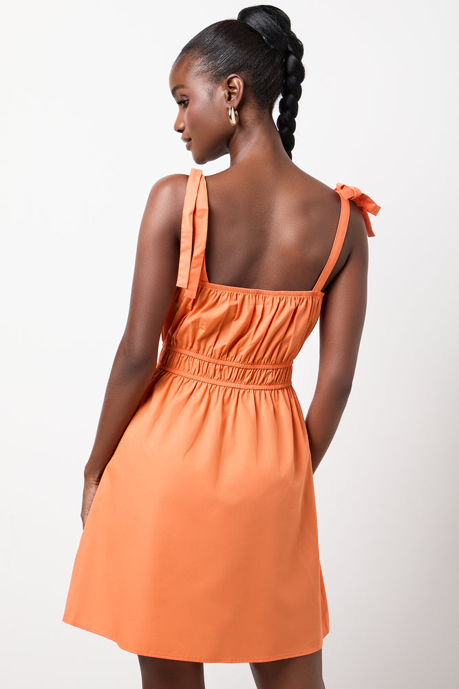 Orange Strappy Elasticated Waist Dress (2)