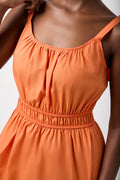 Orange Strappy Elasticated Waist Dress (3)