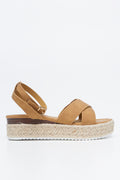 Tan Cross Over Espadrille Wedges (7)