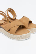 Tan Cross Over Espadrille Wedges (8)