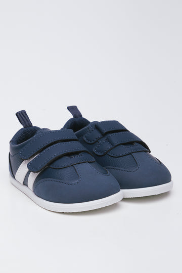 Navy Double Strap Sneakers