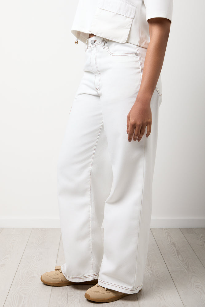 Ecru Wide Leg Jeans (1)