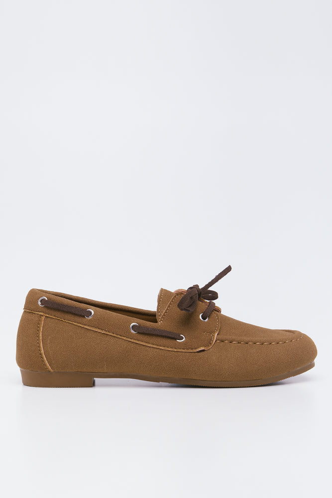 Tan Suede Lace Up Boat Shoes (1)