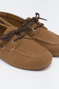 Tan Suede Lace Up Boat Shoes (2)
