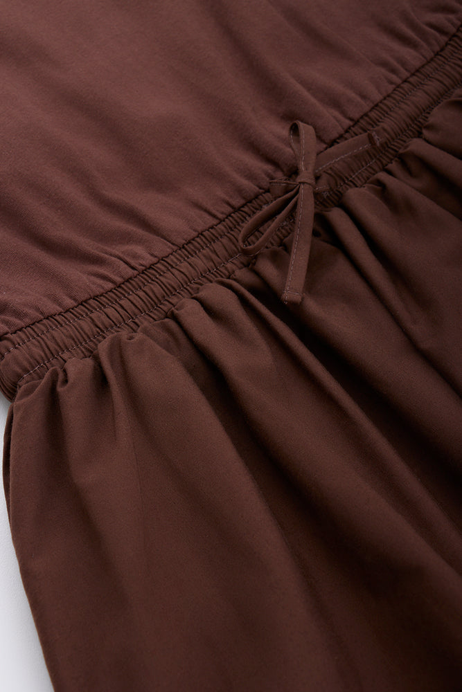 Chocolate Brown Sleeveless Bubble Dress (1)