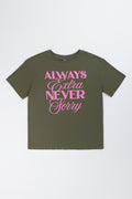 Fatigue Slogan Oversized T-Shirt