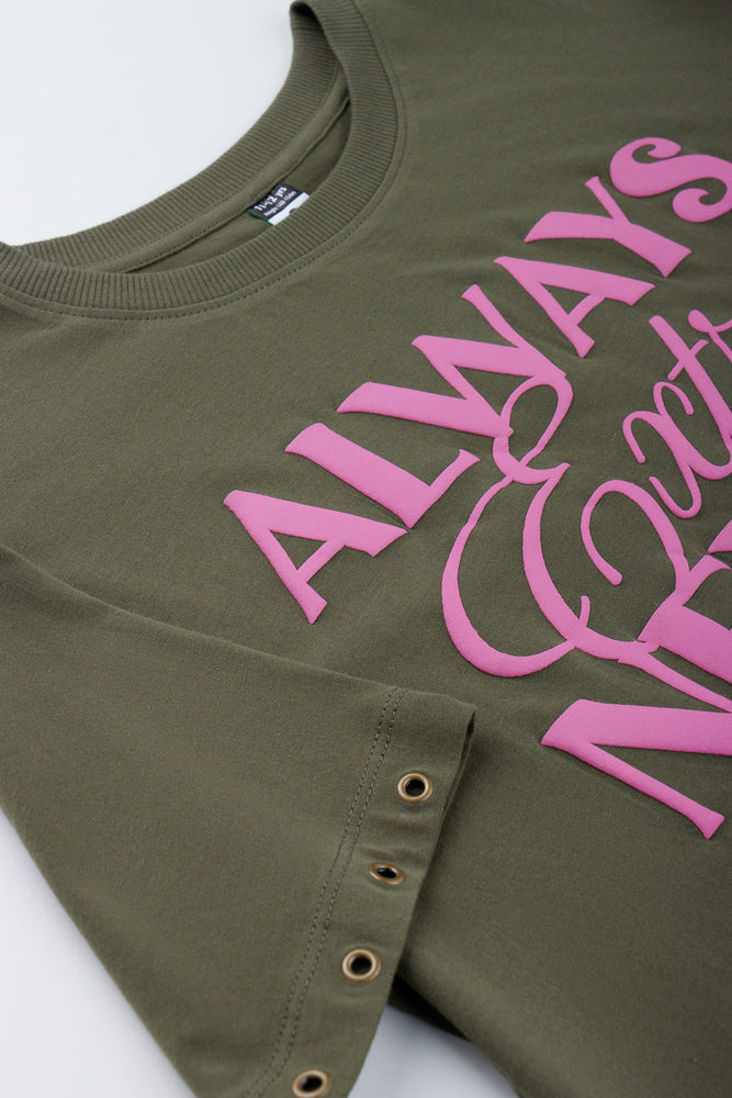 Fatigue Slogan Oversized T-Shirt (1)