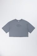 Grey Oversized Embossed Lurex T-Shirt