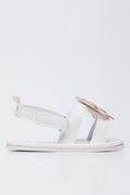 White Flower Trim Infants Sandals (1)