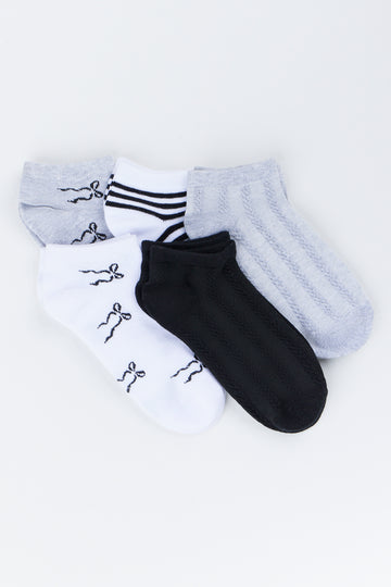 5 Pack Low Cut Bow Socks