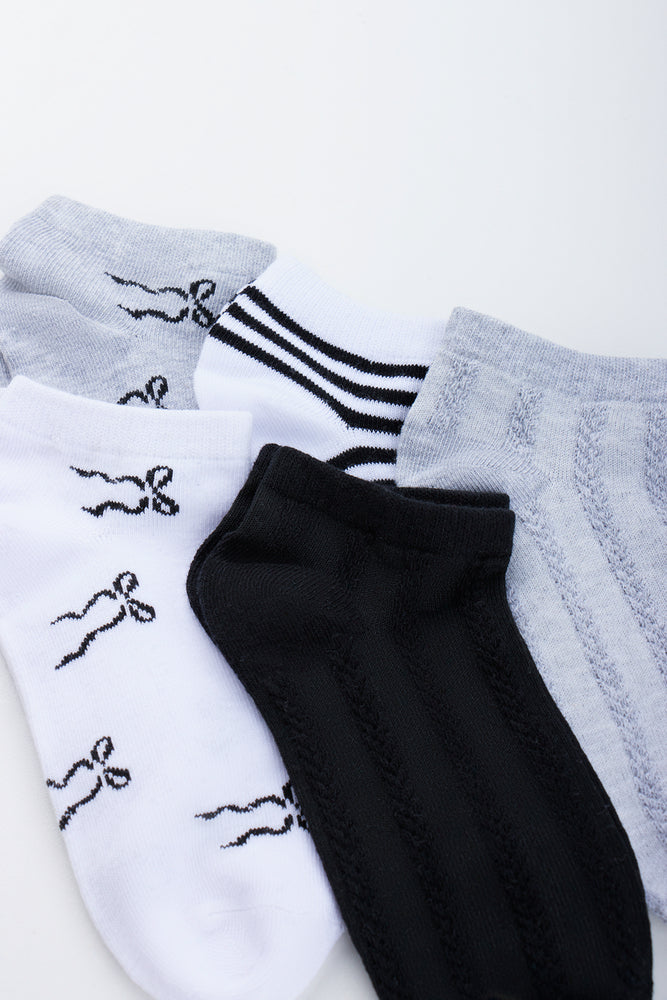 5 Pack Low Cut Bow Socks (1)