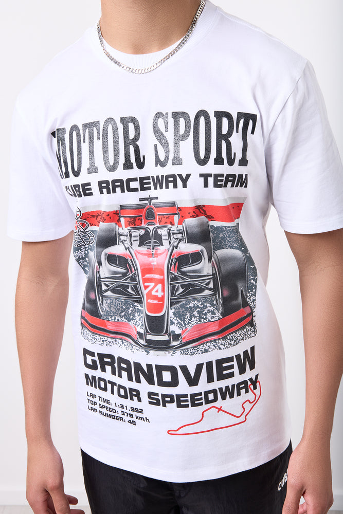 White Graphic Print T-Shirt (3)