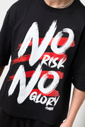 Black Graphic Boxy Fit T-Shirt (3)