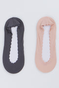 2 Pack Scalloped Foot Liner Socks