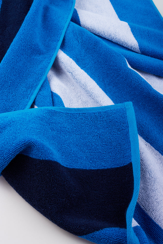 Blue Two Tone Striped Bath Sheet (1)